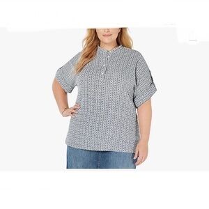 MICHAEL Michael Kors Plus Size Printed Short Sleeve Top